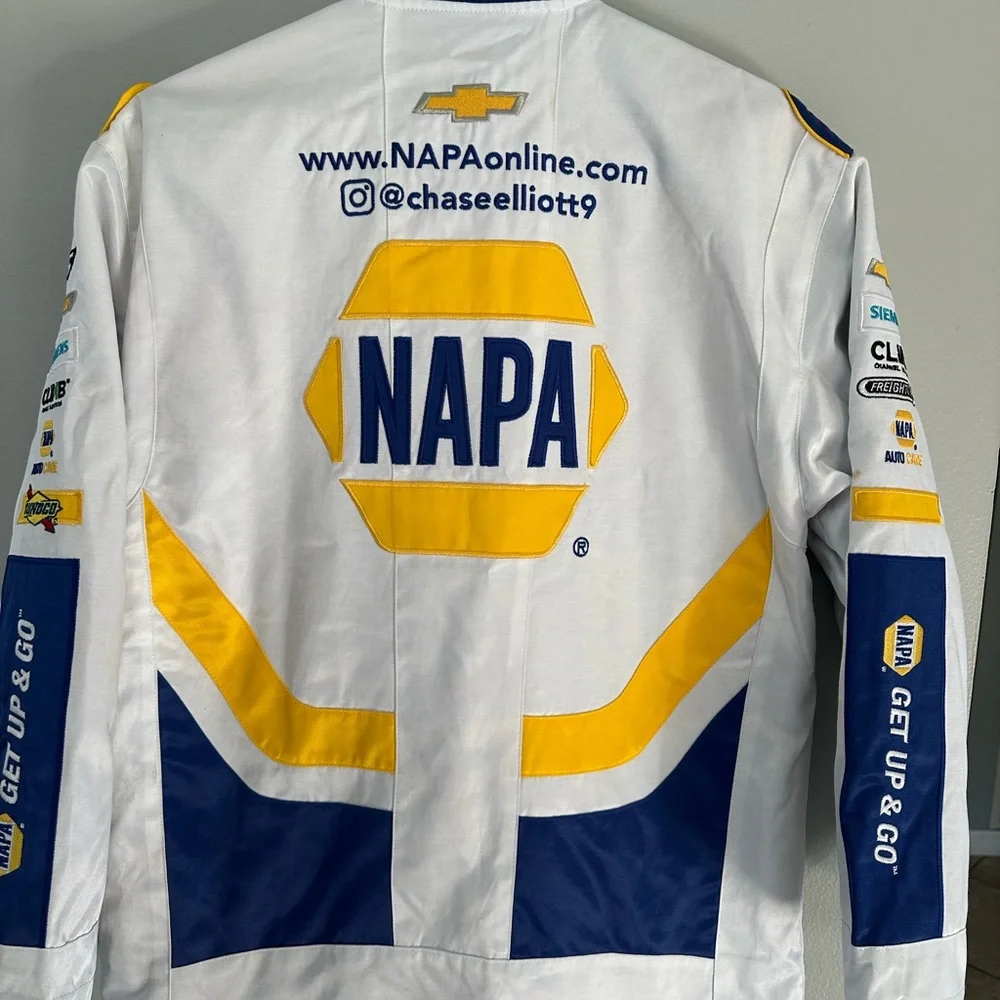 Chase Elliott NAPA White and Blue Performance Racing Jacket - Picture 4 of 5